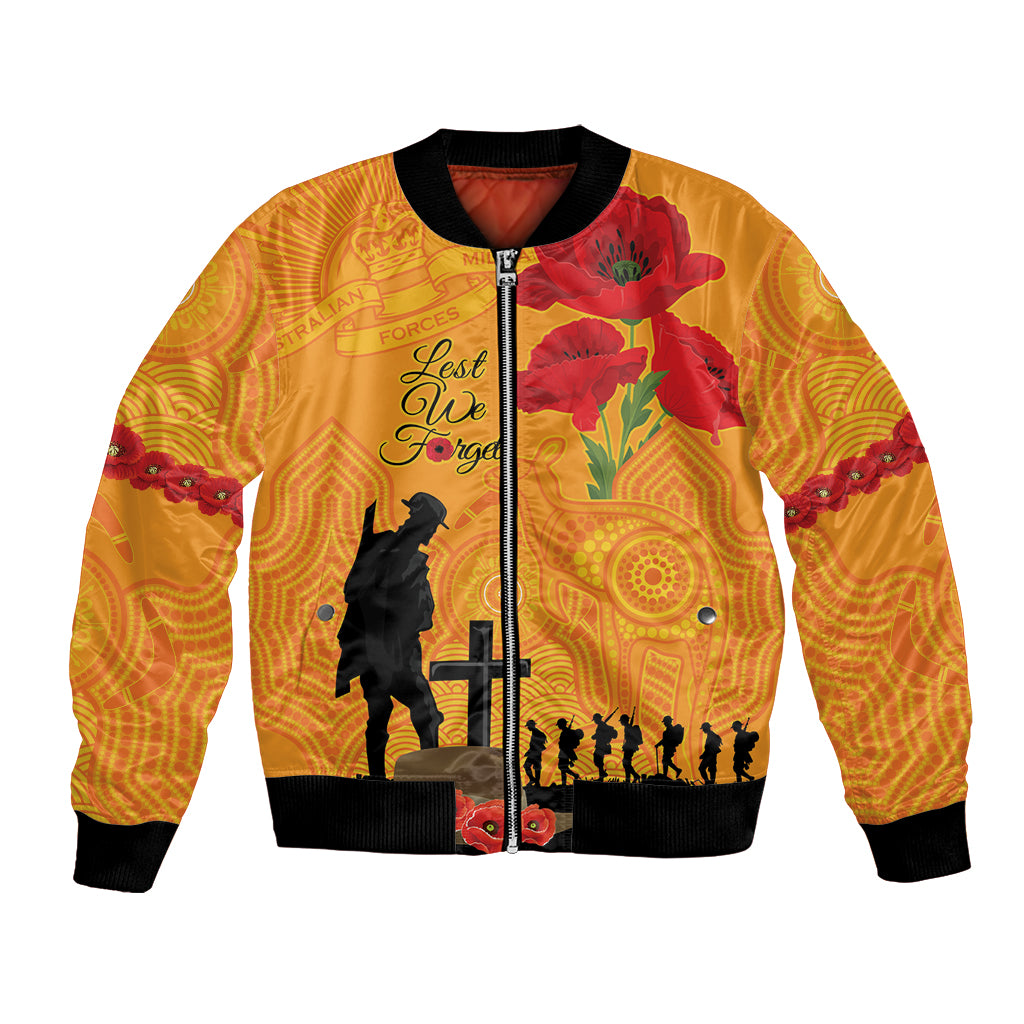 Australia Wallabies Rugby ANZAC Custom Bomber Jacket Gallipoli Soldier With Aboriginal Dots Art
