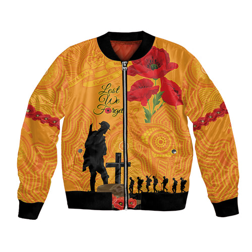 Australia Wallabies Rugby ANZAC Custom Bomber Jacket Gallipoli Soldier With Aboriginal Dots Art