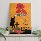 Australia Wallabies Rugby ANZAC Custom Canvas Wall Art Gallipoli Soldier With Aboriginal Dots Art