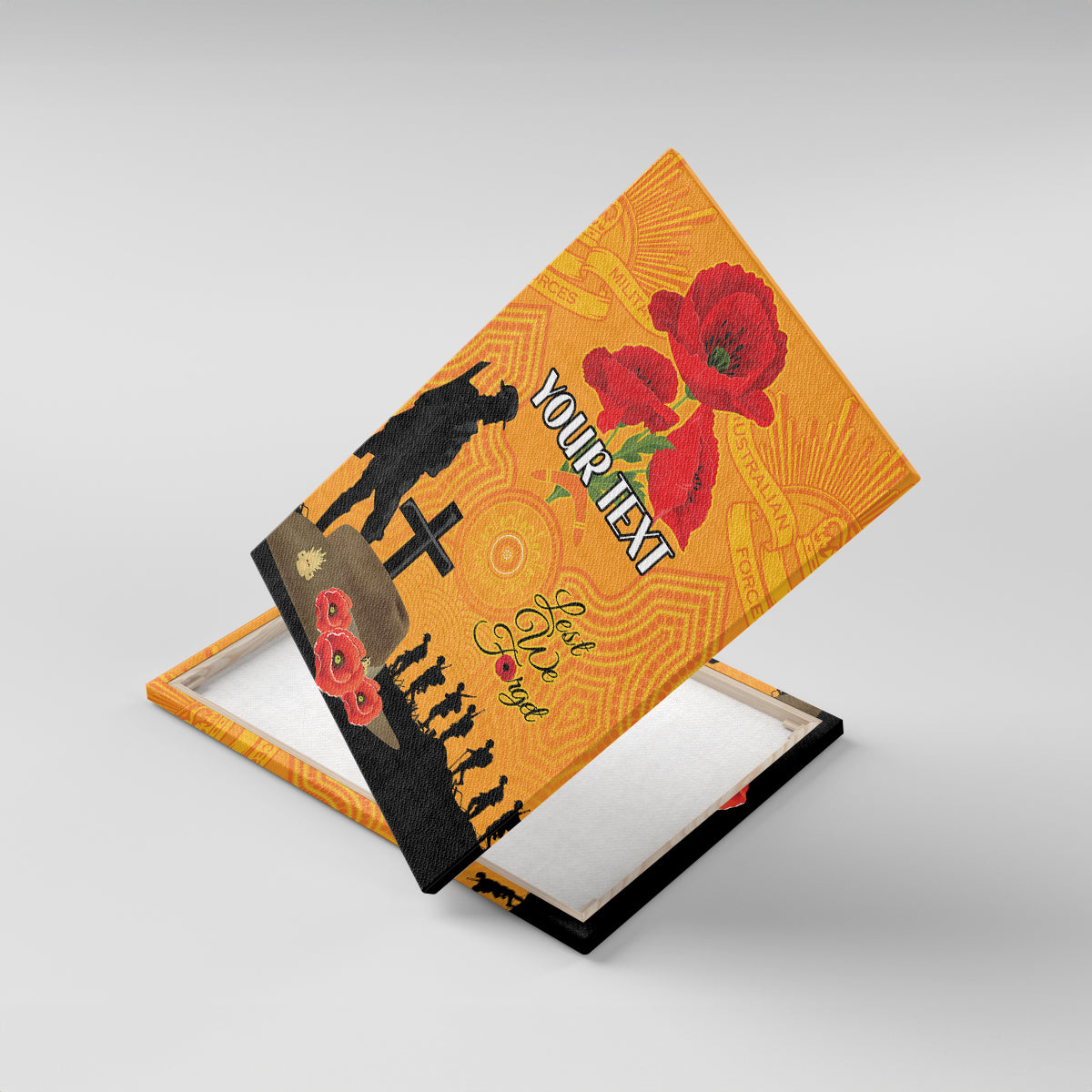 Australia Wallabies Rugby ANZAC Custom Canvas Wall Art Gallipoli Soldier With Aboriginal Dots Art