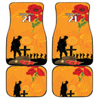 Australia Wallabies Rugby ANZAC Custom Car Mats Gallipoli Soldier With Aboriginal Dots Art