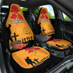 Australia Wallabies Rugby ANZAC Custom Car Seat Cover Gallipoli Soldier With Aboriginal Dots Art