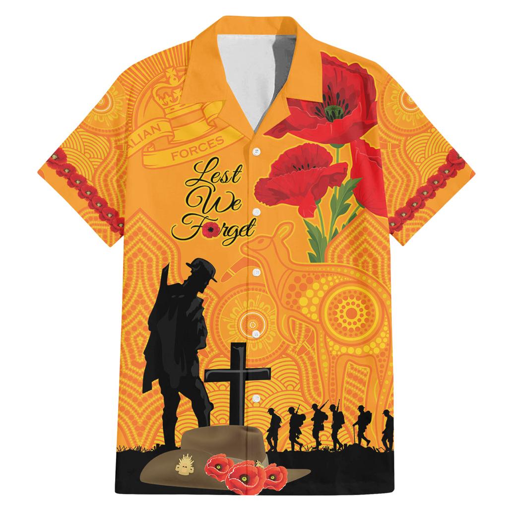 Australia Wallabies Rugby ANZAC Custom Family Matching Mermaid Dress and Hawaiian Shirt Gallipoli Soldier With Aboriginal Dots Art