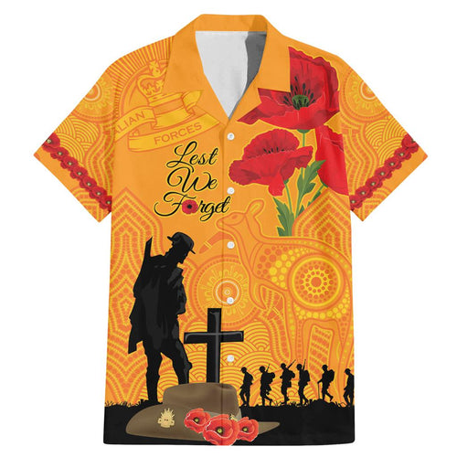 Australia Wallabies Rugby ANZAC Custom Family Matching Mermaid Dress and Hawaiian Shirt Gallipoli Soldier With Aboriginal Dots Art