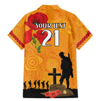 Australia Wallabies Rugby ANZAC Custom Family Matching Mermaid Dress and Hawaiian Shirt Gallipoli Soldier With Aboriginal Dots Art