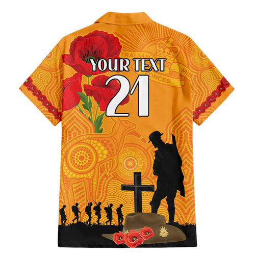 Australia Wallabies Rugby ANZAC Custom Family Matching Mermaid Dress and Hawaiian Shirt Gallipoli Soldier With Aboriginal Dots Art