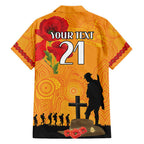 Australia Wallabies Rugby ANZAC Custom Family Matching Tank Maxi Dress and Hawaiian Shirt Gallipoli Soldier With Aboriginal Dots Art