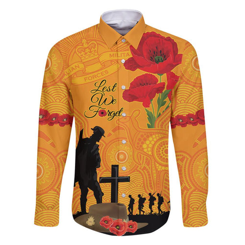 Australia Wallabies Rugby ANZAC Custom Family Matching Tank Maxi Dress and Hawaiian Shirt Gallipoli Soldier With Aboriginal Dots Art