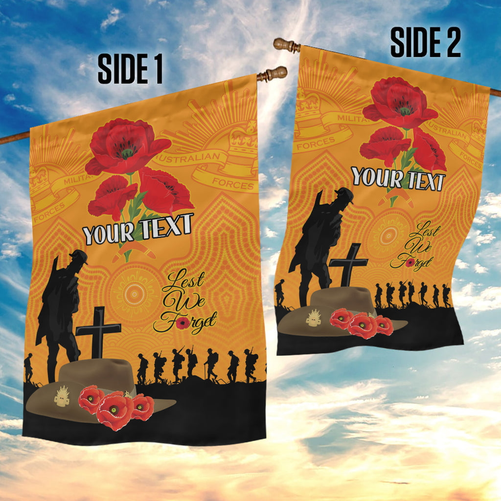 Australia Wallabies Rugby ANZAC Custom Garden Flag Gallipoli Soldier With Aboriginal Dots Art