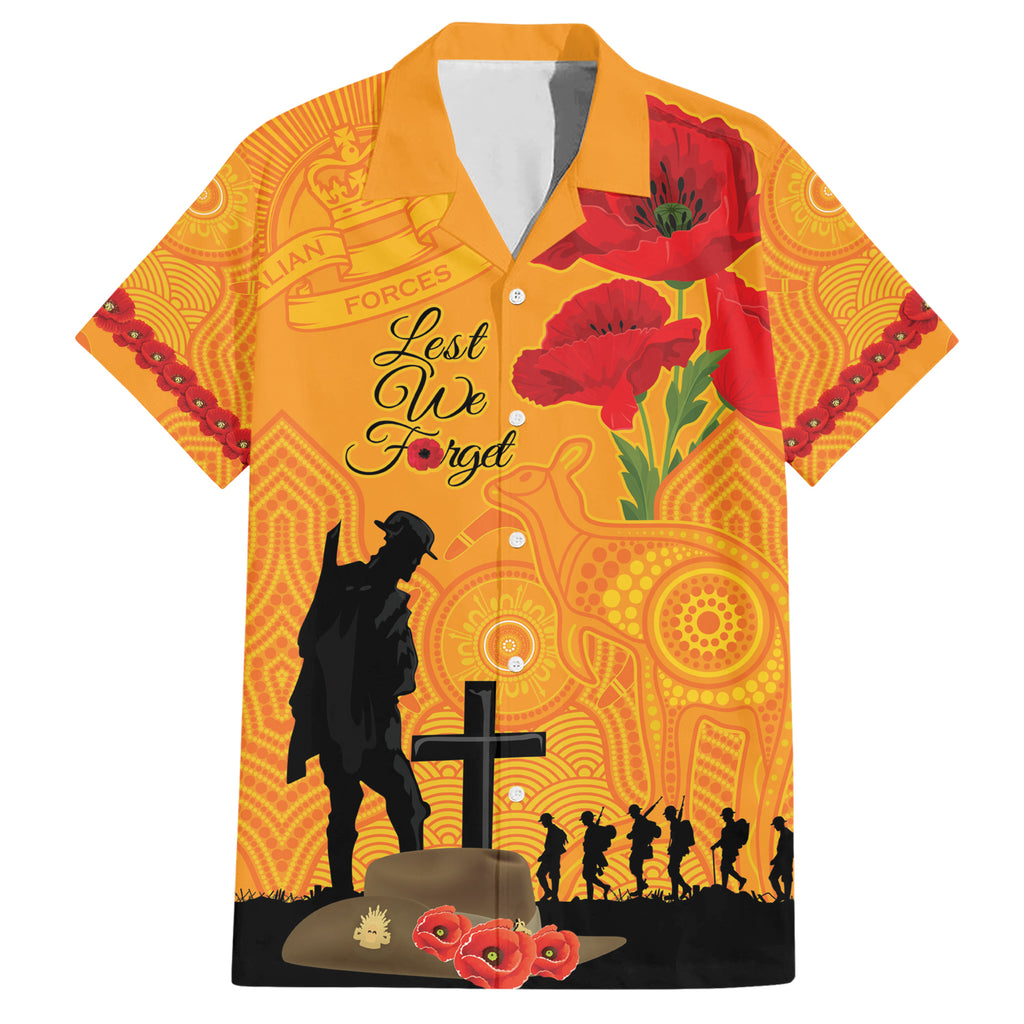 Australia Wallabies Rugby ANZAC Custom Hawaiian Shirt Gallipoli Soldier With Aboriginal Dots Art