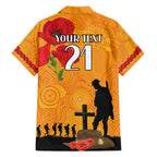 Australia Wallabies Rugby ANZAC Custom Hawaiian Shirt Gallipoli Soldier With Aboriginal Dots Art