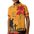 Australia Wallabies Rugby ANZAC Custom Kid Polo Shirt Gallipoli Soldier With Aboriginal Dots Art