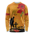 Australia Wallabies Rugby ANZAC Custom Long Sleeve Shirt Gallipoli Soldier With Aboriginal Dots Art