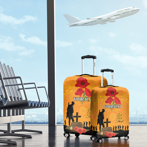 Australia Wallabies Rugby ANZAC Custom Luggage Cover Gallipoli Soldier With Aboriginal Dots Art