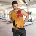 Australia Wallabies Rugby ANZAC Custom Men Tank Top Gallipoli Soldier With Aboriginal Dots Art
