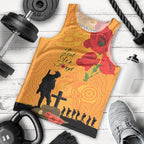 Australia Wallabies Rugby ANZAC Custom Men Tank Top Gallipoli Soldier With Aboriginal Dots Art