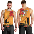 Australia Wallabies Rugby ANZAC Custom Men Tank Top Gallipoli Soldier With Aboriginal Dots Art