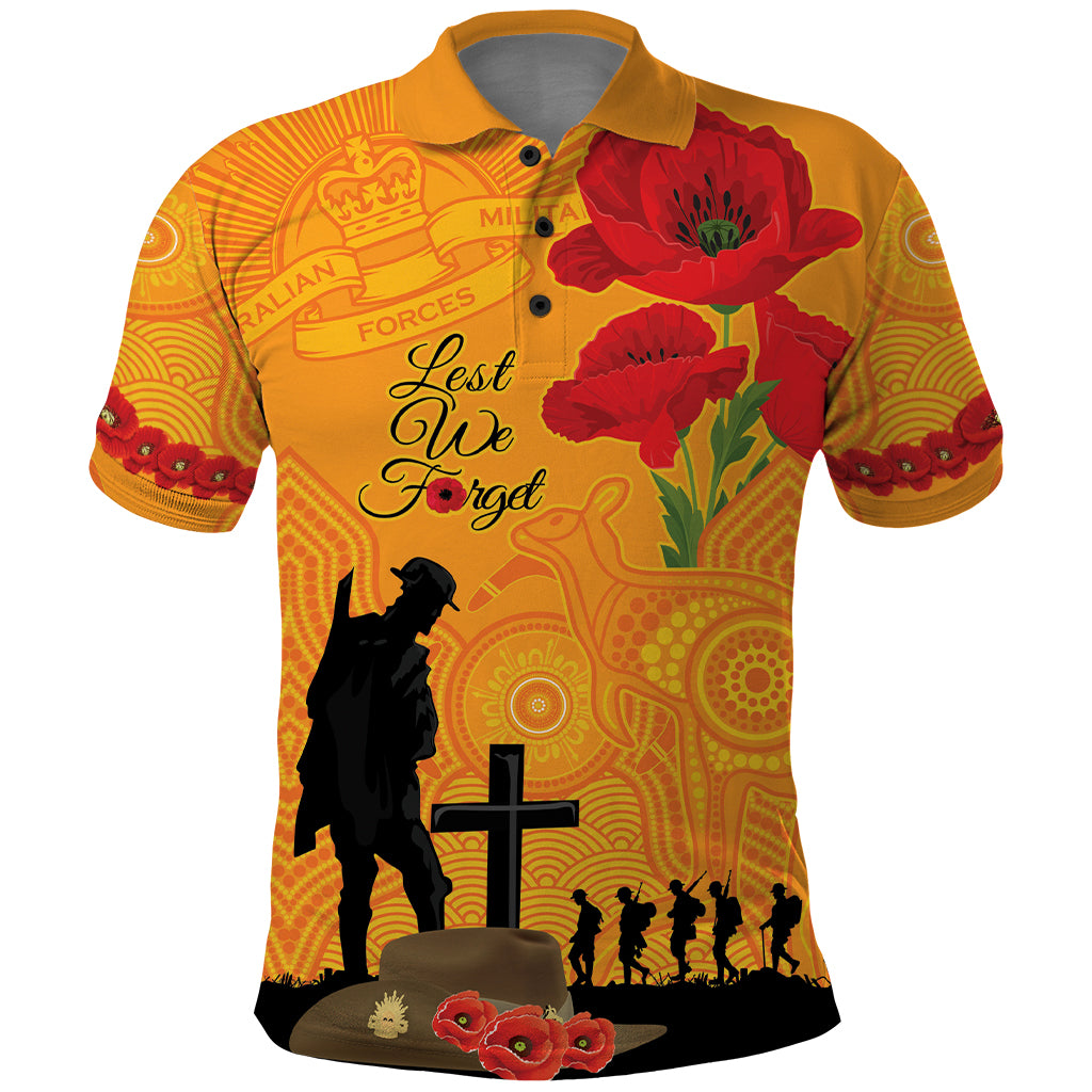 Australia Wallabies Rugby ANZAC Custom Polo Shirt Gallipoli Soldier With Aboriginal Dots Art