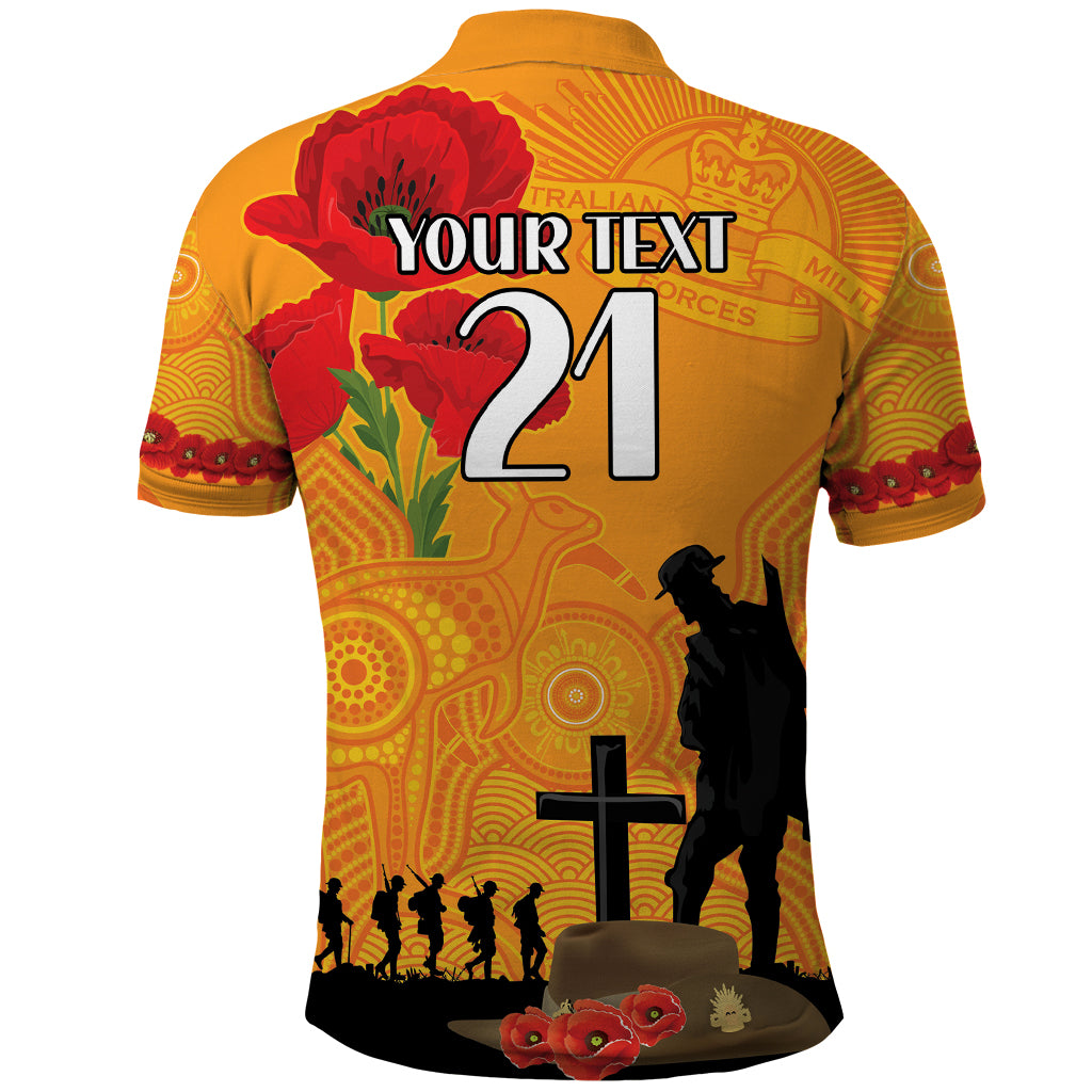 Australia Wallabies Rugby ANZAC Custom Polo Shirt Gallipoli Soldier With Aboriginal Dots Art