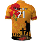 Australia Wallabies Rugby ANZAC Custom Polo Shirt Gallipoli Soldier With Aboriginal Dots Art