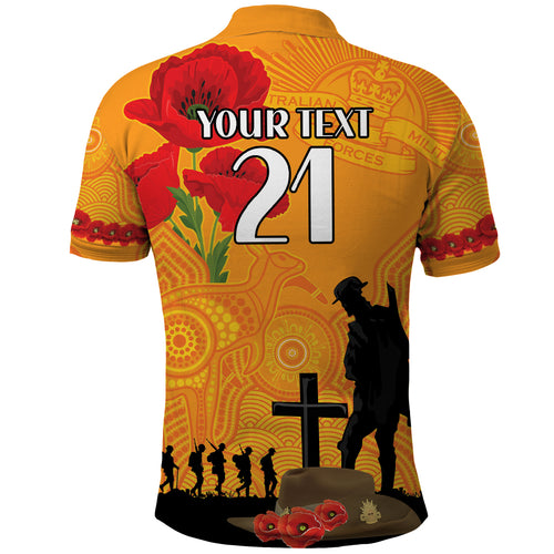 Australia Wallabies Rugby ANZAC Custom Polo Shirt Gallipoli Soldier With Aboriginal Dots Art