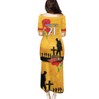 Australia Wallabies Rugby ANZAC Custom Puletasi Gallipoli Soldier With Aboriginal Dots Art