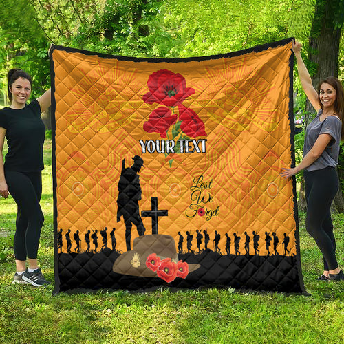 Australia Wallabies Rugby ANZAC Custom Quilt Gallipoli Soldier With Aboriginal Dots Art