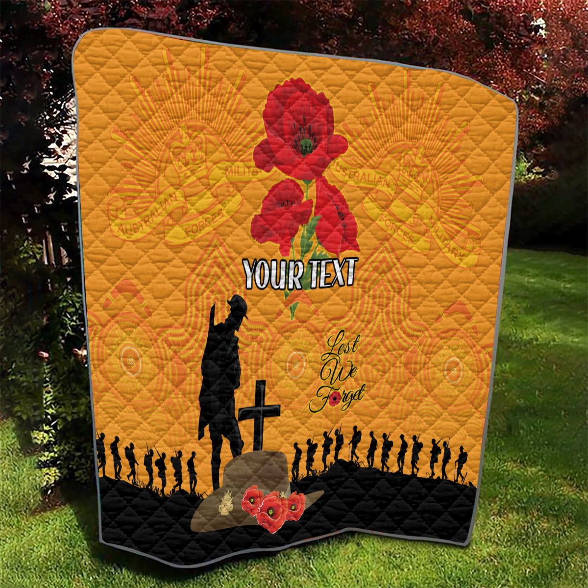 Australia Wallabies Rugby ANZAC Custom Quilt Gallipoli Soldier With Aboriginal Dots Art