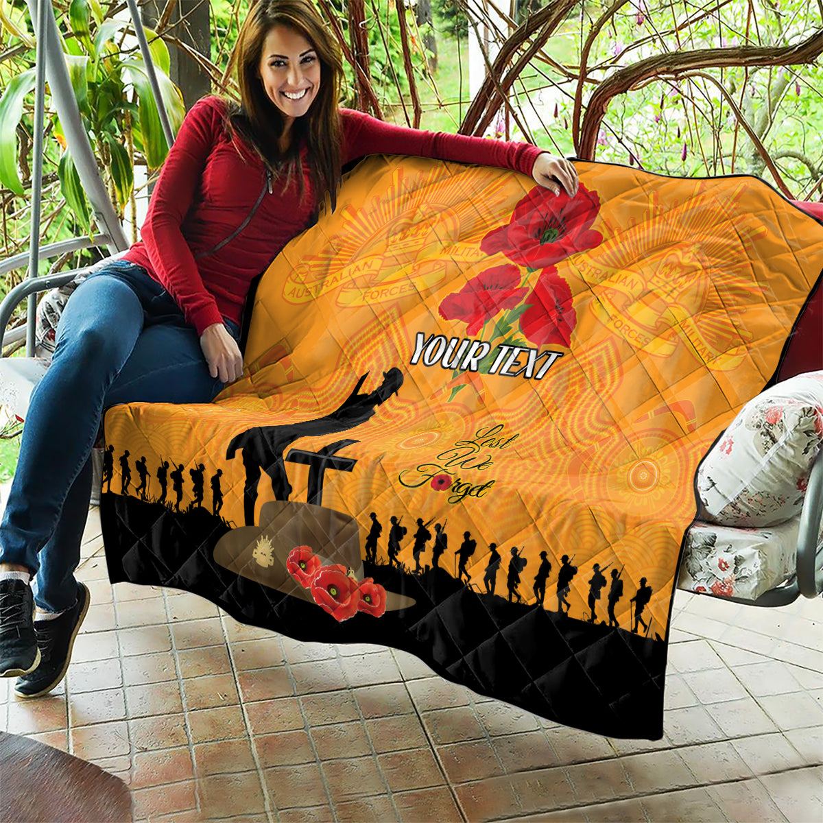 Australia Wallabies Rugby ANZAC Custom Quilt Gallipoli Soldier With Aboriginal Dots Art