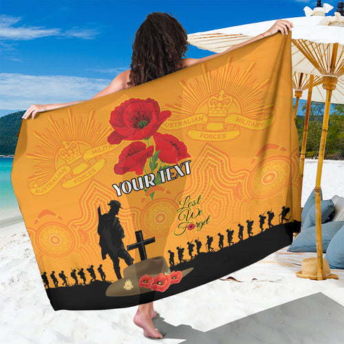 Australia Wallabies Rugby ANZAC Custom Sarong Gallipoli Soldier With Aboriginal Dots Art