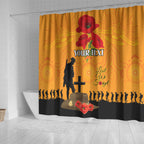 Australia Wallabies Rugby ANZAC Custom Shower Curtain Gallipoli Soldier With Aboriginal Dots Art