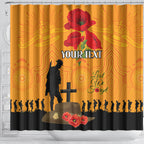 Australia Wallabies Rugby ANZAC Custom Shower Curtain Gallipoli Soldier With Aboriginal Dots Art