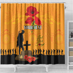Australia Wallabies Rugby ANZAC Custom Shower Curtain Gallipoli Soldier With Aboriginal Dots Art