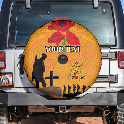 Australia Wallabies Rugby ANZAC Custom Spare Tire Cover Gallipoli Soldier With Aboriginal Dots Art
