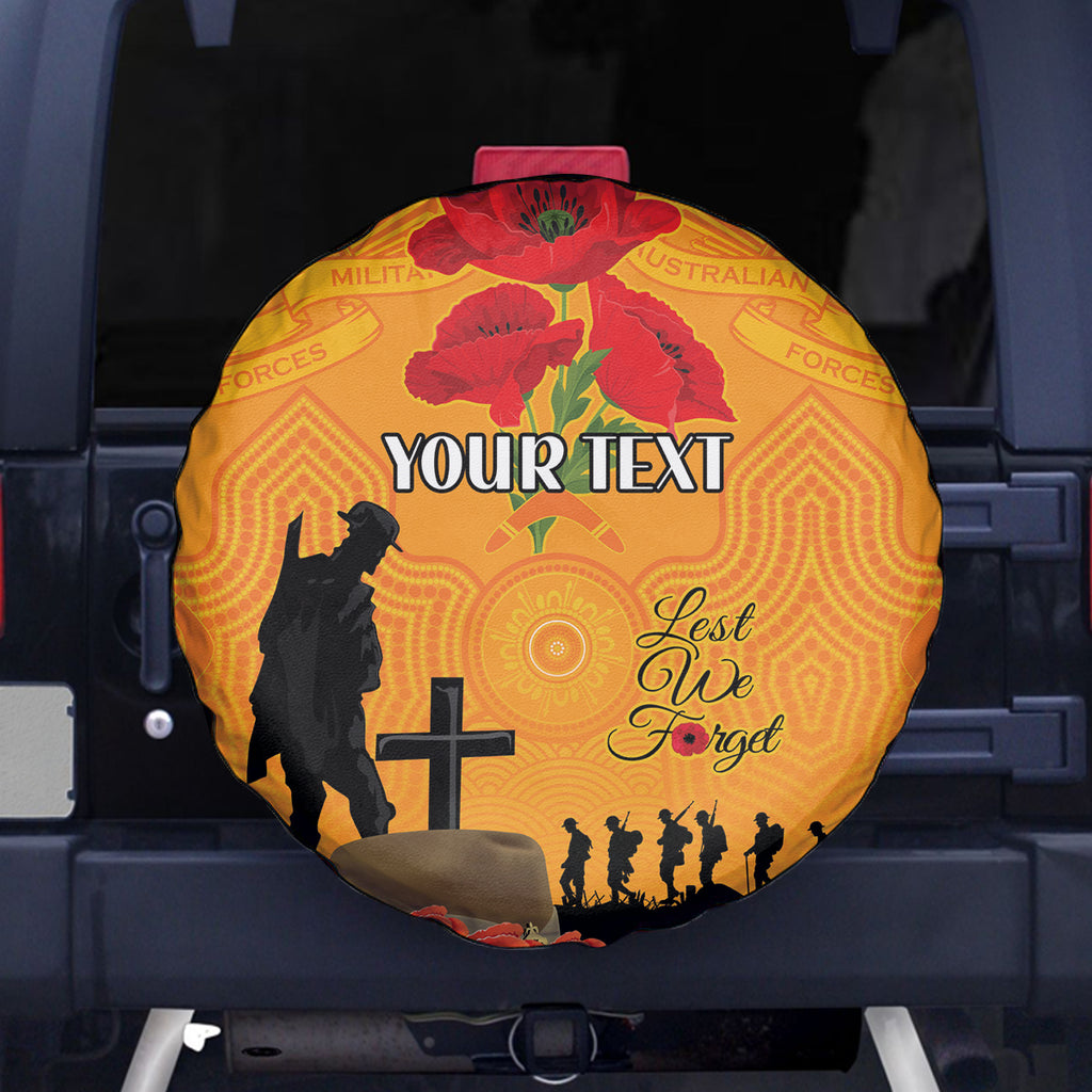 Australia Wallabies Rugby ANZAC Custom Spare Tire Cover Gallipoli Soldier With Aboriginal Dots Art