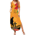 Australia Wallabies Rugby ANZAC Custom Summer Maxi Dress Gallipoli Soldier With Aboriginal Dots Art