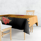 Australia Wallabies Rugby ANZAC Custom Tablecloth Gallipoli Soldier With Aboriginal Dots Art