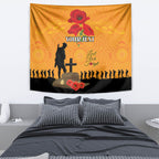 Australia Wallabies Rugby ANZAC Custom Tapestry Gallipoli Soldier With Aboriginal Dots Art