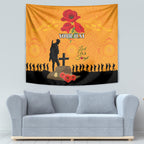 Australia Wallabies Rugby ANZAC Custom Tapestry Gallipoli Soldier With Aboriginal Dots Art