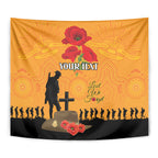 Australia Wallabies Rugby ANZAC Custom Tapestry Gallipoli Soldier With Aboriginal Dots Art