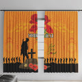 Australia Wallabies Rugby ANZAC Custom Window Curtain Gallipoli Soldier With Aboriginal Dots Art