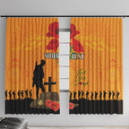 Australia Wallabies Rugby ANZAC Custom Window Curtain Gallipoli Soldier With Aboriginal Dots Art