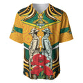 Australia Wallabies Rugby ANZAC Custom Baseball Jersey Poppy Soldier With Aboriginal Dots Art