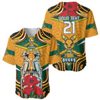 Australia Wallabies Rugby ANZAC Custom Baseball Jersey Poppy Soldier With Aboriginal Dots Art