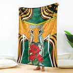 Australia Wallabies Rugby ANZAC Custom Blanket Poppy Soldier With Aboriginal Dots Art