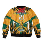 Australia Wallabies Rugby ANZAC Custom Bomber Jacket Poppy Soldier With Aboriginal Dots Art