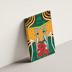 Australia Wallabies Rugby ANZAC Custom Canvas Wall Art Poppy Soldier With Aboriginal Dots Art