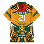 Australia Wallabies Rugby ANZAC Custom Family Matching Long Sleeve Bodycon Dress and Hawaiian Shirt Poppy Soldier With Aboriginal Dots Art
