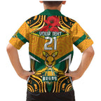 Australia Wallabies Rugby ANZAC Custom Family Matching Mermaid Dress and Hawaiian Shirt Poppy Soldier With Aboriginal Dots Art