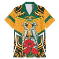 Australia Wallabies Rugby ANZAC Custom Family Matching Mermaid Dress and Hawaiian Shirt Poppy Soldier With Aboriginal Dots Art